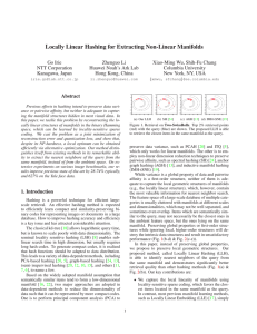 Locally Linear Hashing for Extracting Non-Linear Manifolds