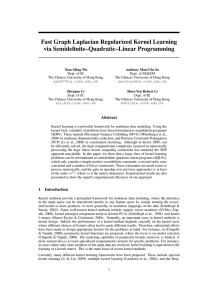 Fast Graph Laplacian Regularized Kernel Learning via Semidefinite–Quadratic–Linear Programming