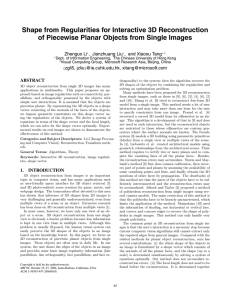 Shape from Regularities for Interactive 3D Reconstruction