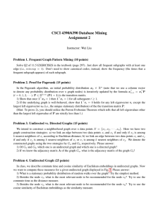 CSCI 4390/6390 Database Mining Assignment 2 Instructor: Wei Liu
