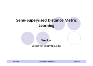 Semi‐Supervised Distance Metric  Learning Wei Liu