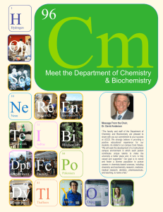 96 Meet the Department of Chemistry &amp; Biochemistry