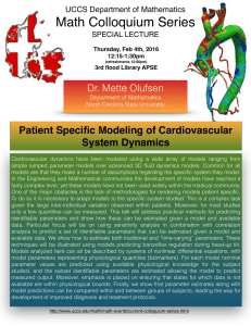 Math Colloquium Series  Patient Specific Modeling of Cardiovascular   System Dynamics