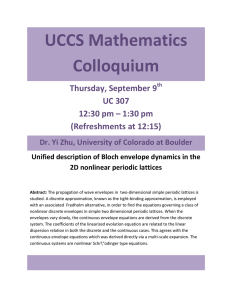 UCCS Mathematics Colloquium Thursday, September 9 UC 307
