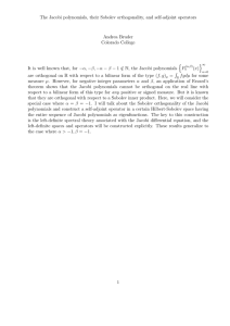 The Jacobi polynomials, their Sobolev orthogonality, and self-adjoint operators Andrea Bruder