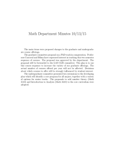 Math Department Minutes 10/13/15