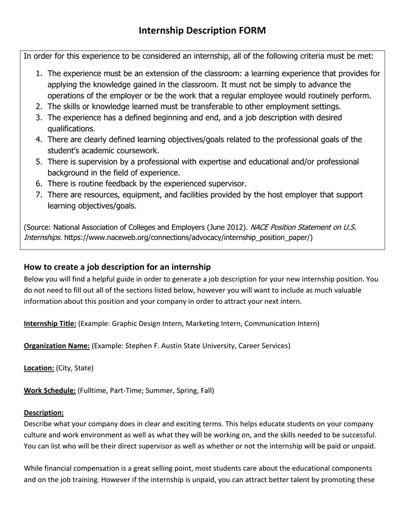 internship-description-form