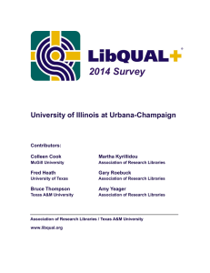 2014 Survey University of Illinois at Urbana-Champaign Contributors: Colleen Cook