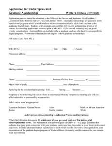 Application for Underrepresented  Graduate Assistantship Western Illinois University