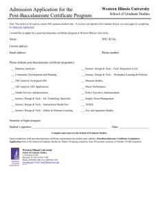 Admission Application for the  Western Illinois University School of Graduate Studies