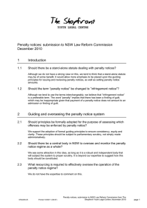 Penalty notices: submission to NSW Law Reform Commission December 2010 1 Introduction