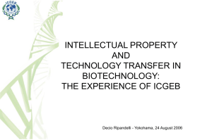 INTELLECTUAL PROPERTY AND TECHNOLOGY TRANSFER IN BIOTECHNOLOGY: