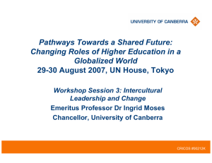 Pathways Towards a Shared Future: Globalized World