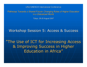 “ The Use of ICT for Increasing Access Education in Africa