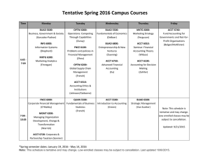 Tentative Spring 2016 Campus Courses