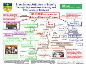Stimulating Attitudes of Inquiry Through Problem-Based Learning and Undergraduate Research UD HHMI Undergraduate