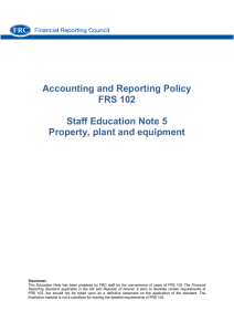 Accounting and Reporting Policy FRS 102 Staff Education Note 5