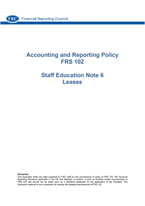 Accounting and Reporting Policy FRS 102 Staff Education Note 6