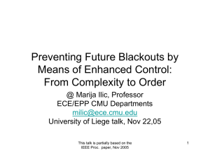Preventing Future Blackouts by Means of Enhanced Control: From Complexity to Order
