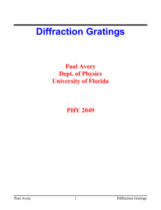 Diffraction Gratings  Paul Avery Dept. of Physics