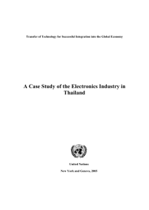 A Case Study of the Electronics Industry in Thailand
