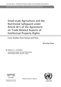 Small-scale Agriculture and the Nutritional Safeguard under Article 8(1) of the Agreement