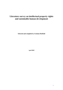 Literature survey on intellectual property rights and sustainable human development