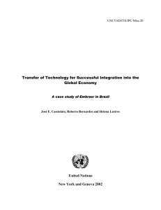 Transfer of Technology for Successful Integration into the Global Economy United Nations