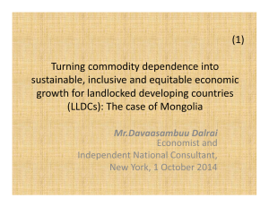 (1) Turning commodity dependence into sustainable, inclusive and equitable economic