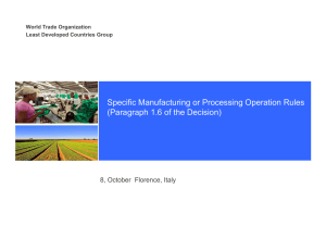 Specific Manufacturing or Processing Operation Rules (Paragraph 1.6 of the Decision)