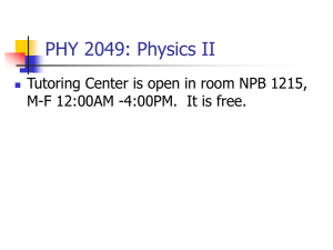 PHY 2049: Physics II M-F 12:00AM -4:00PM.  It is free. 
