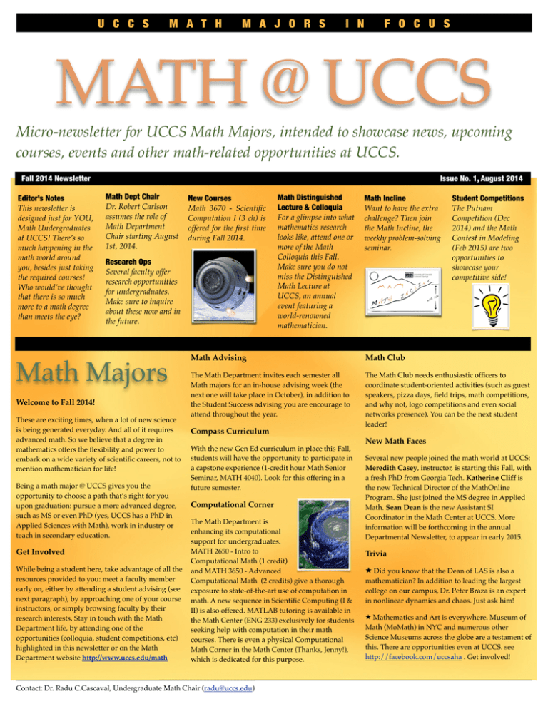 Math @ Uccs Math Majors