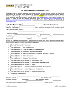 IBC Biosafety Application Addendum Form