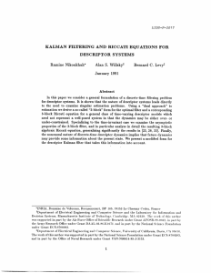 KALMAN  FILTERING  AND  RICCATI EQUATIONS  FOR