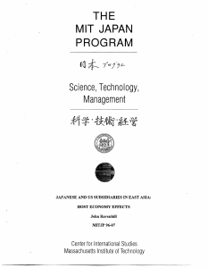 THE MIT JAPAN PROGRAM Science,