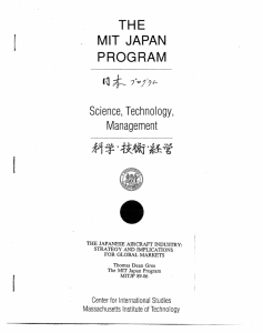 I THE PROGRAM MIT JAPAN