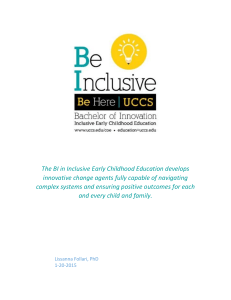 The BI in Inclusive Early Childhood Education develops