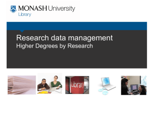 Research data management  Higher Degrees by Research