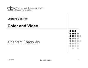 Color and Video Shahram Ebadollahi Lecture 3 (2.11.08)