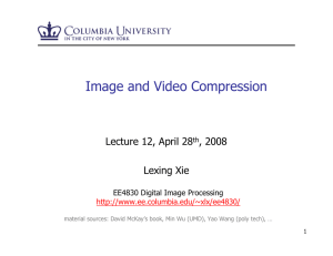 Image and Video Compression Lecture 12, April 28 , 2008 Lexing Xie