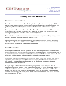 Writing Personal Statements