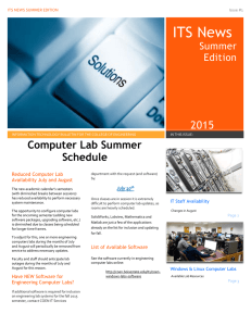 ITS News 2015 Computer Lab Summer Schedule