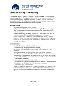 Effective Listening and Notetaking