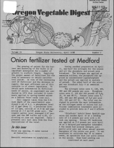 ireiioii Vegetable I) at Medord Onion ertiIizer tested