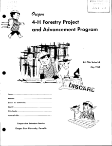 . and Advancement Program 4-H Forestry Project May 1962