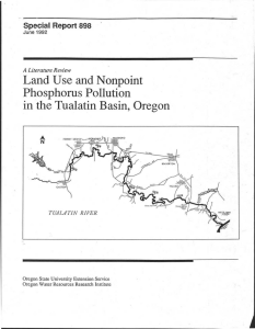 Land Use and Nonpoin t Phosphorus Pollutio n Special Report 898