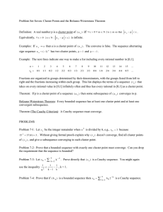 Problem Set Seven: Cluster Points and the Bolzano-Weierstrass Theorem