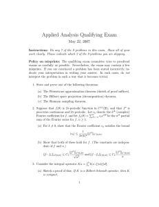 Applied Analysis Qualifying Exam May 22, 2007
