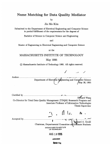 Name  Matching for Data  Quality Mediator