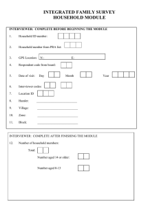 INTEGRATED FAMILY SURVEY HOUSEHOLD MODULE